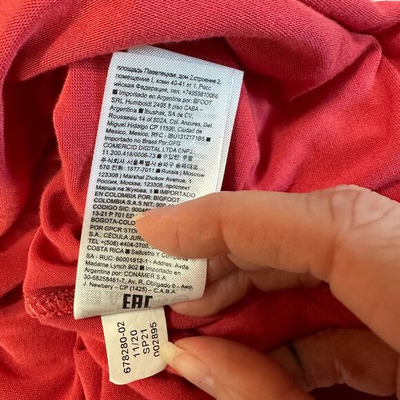 Banana Republic Dark Coral Long Sleeve Deep Draped VNeck Faux Wrap Top S - Picture 7 of 10